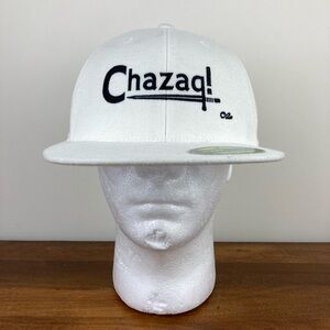 210 Fitted White FlexFit Baseball Cap Size 7 1/4-7 5/8 Chazaq! The Quest Life.